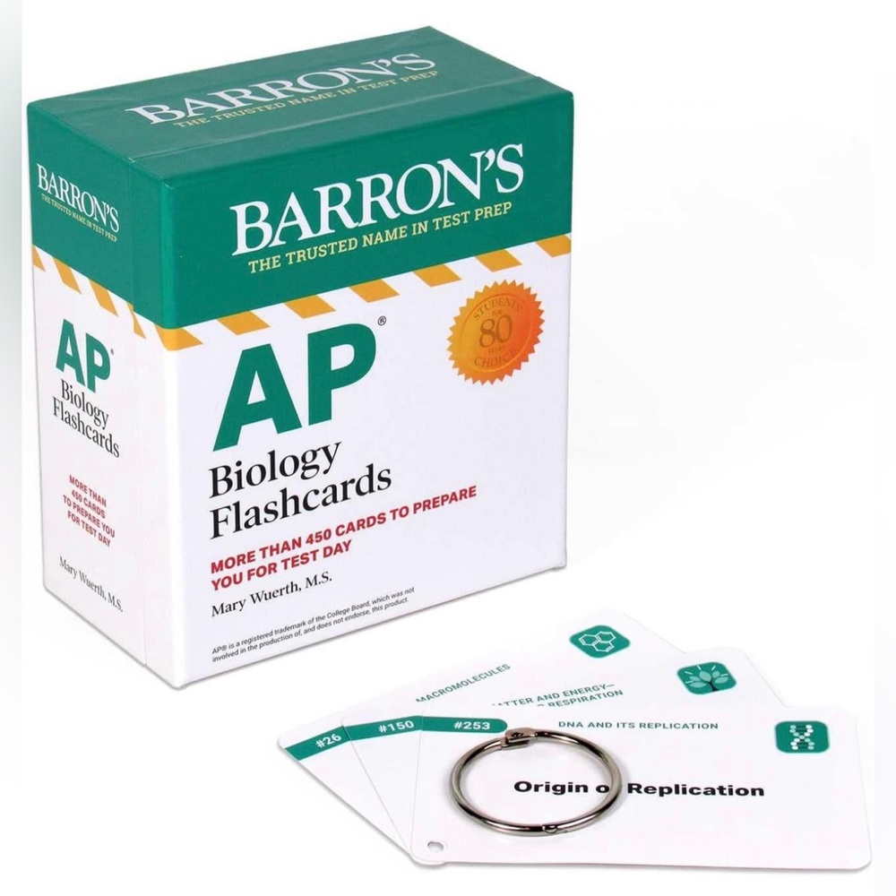 NWT BARRON’S AP Biology Flashcards 450 plus cards to prepare you for test day